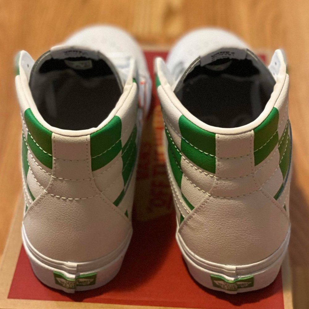 Vans Leather Check Sk8-Hi VN0A4BV6TS9 Green/White - Picture 2 of 6